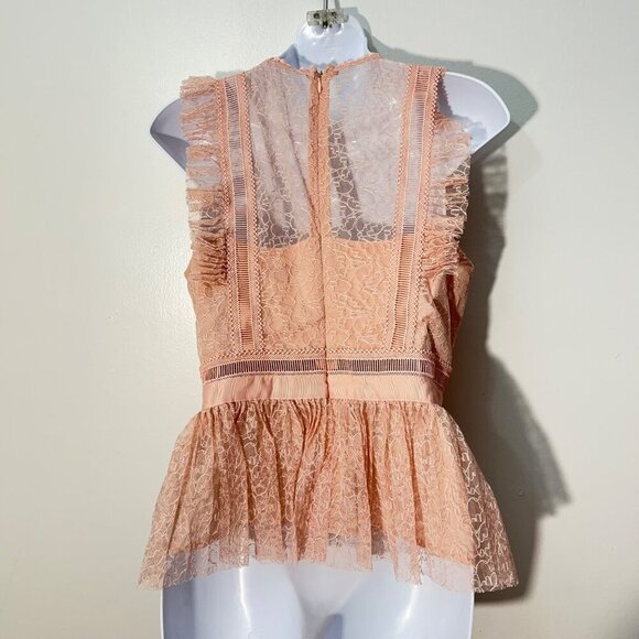 Heartloom Lace Flutter BabyDoll Sheer‎ Dusty Pink Top Size M - Picture 4 of 9